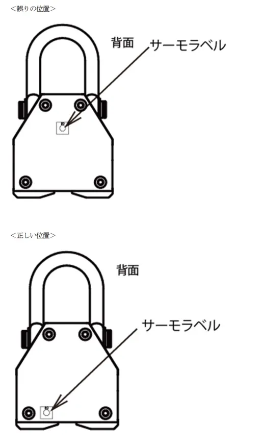 サーモラベル添付位置